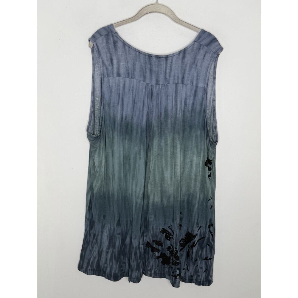 Parsley And Sage Cowl Neck Stretchy Abstract Green Blue Wrap Tank Women’s Sz 2X - Picture 7 of 7